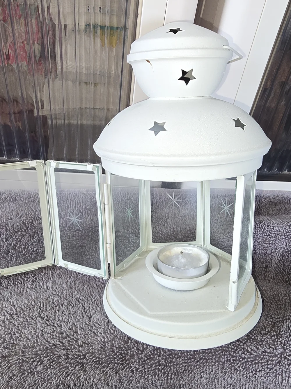 IKEA ROTERA White Lantern Candle Holders Set of 4 Tealight 301.229.86